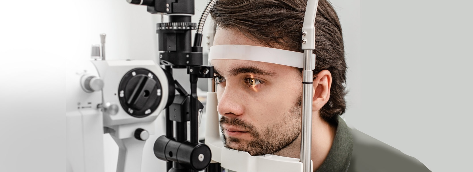 young man during eye exam in Swampscott